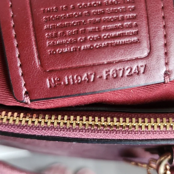 Coach Surrey Metallic  Pink/Raspberry/Wine Handbag - Picture 6 of 7